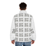 Men's Puffer Jacket — All-Over "GWP God" Logo Quilted Coat