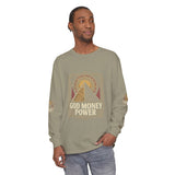 Long Sleeve T-Shirt — 'God, Money, Power' Pyramid Graphic