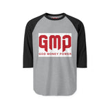 GMP God Money Power Raglan Shirt — 3/4 Sleeve Baseball Tee