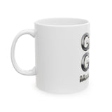 GMP God Money Power Ceramic Mug — Motivational Metallic Text Coffee Cup (11oz & 15oz)