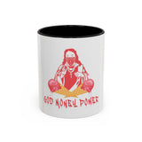God Money Power Coffee Mug — Edgy Religious Pop Art Accent Mug (11/15 oz)