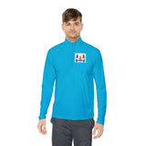 Quarter‑Zip Pullover — Patriotic 'God Never Forgets' American Flag Design