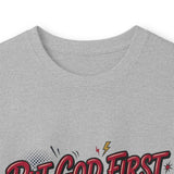 Inspirational Long Sleeve Tee — “Put God First, Hustle for the Money, Put Yourself in Power”