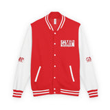 Letterman Jacket — "GMP (God Money Power)" Red & White Varsity Jacket