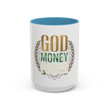 Coffee Mug — "God Money Power" Inspirational Accent Mug (11/15 oz)