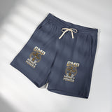 Vintage Neutral Fleece Sweat Shorts with Geometric Logo — Lightweight Casual Lounge Shorts