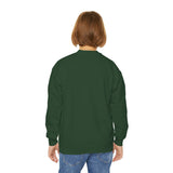 Youth Crewneck Sweatshirt — Vintage Halloween Pumpkin "GOD MONEY POWER"