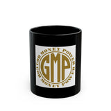 Money Power (GMP) Black Coffee Mug — Gold Emblem Inspirational Tea Cup