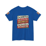 Put GOD First Hustle For The MONEY Tee - Faith & Motivation Graphic T-Shirt