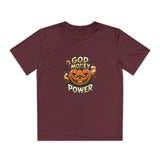 Youth Pumpkin Power Tee - "God Money Power" Halloween Graphic Shirt