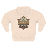 Hoodie — 'God Money Power' Vintage Emblem Fleece Hoodie