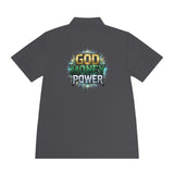 God Money Power Polo Shirt — Religious Faith & Wealth Graphic Men's Sport Polo