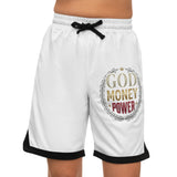 God Money Power Basketball Shorts — Athletic AOP Rib Shorts