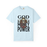 God Money Power- Skull T-Shirt — Gothic Skull Graphic Tee