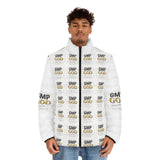 GMP GOD Logo Puffer Jacket — All-Over Print Men’s Winter Coat