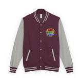Letterman Jacket — "God Money Power" Retro Graphic Varsity Jacket
