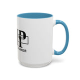 GMP "God Money Power" Accent Coffee Mug — Bold Black Scripture-Inspired Design (11/15oz)