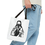 Tote Bag — Saint Icon Graphic Tote with Face Mask (Stencil Black)