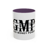 GMP "God Money Power" Accent Coffee Mug — Bold Black Scripture-Inspired Design (11/15oz)