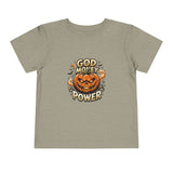 Toddler Tee — "God Money Power" Jack-o'-Lantern Halloween Shirt