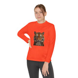 Youth Long Sleeve Tee — Tiger Face 'God • Money • Power' Graphic