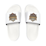 Men's Slide Sandals with 'God & Power' Emblem — Casual Beach & Lounge Footwear