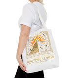 Egyptian Pyramid Tote Bag — "God Money Power" Sun & Ankh Graphic