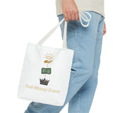 God • Money • Power Tote Bag — Faith-Inspired Money Crown Design