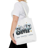 GMP Metallic Logo Tote Bag — God Money Power Graphic Tote