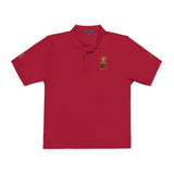 Embroidered Gold Bear Polo Shirt - Classic Casual Polo with Small Chest & Sleeve Embroidery