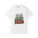God Money Power Graphic T-Shirt — Bold Retro Faith & Hustle Tee