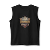 God Money Power Muscle Tank — Vintage Crest Graphic Tank Top