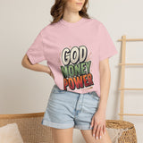 God Money Power Graphic T-Shirt — Bold Retro Faith & Hustle Tee
