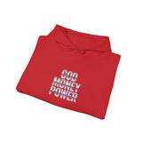 Hoodie — "God Money Power" Chrome Text Pullover