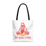 God Money Power Tote Bag — Bold Graphic Religious Streetwear Tote