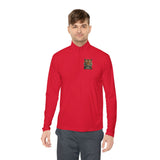 Tiger Graphic Quarter-Zip Pullover — 'God • Money • Power' Chest & Back Print