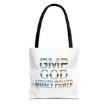 Money Power Tote Bag — 'GMP GOD' Metallic Typographic Canvas Tote