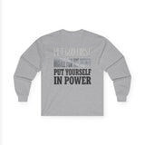 Long Sleeve Tee — "Put God First, Hustle for the Money, Put Yourself in Power" Inspirational Faith & Hustle Top