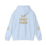 God Money Power Hoodie — Graphic Religious Statement Sweatshirt