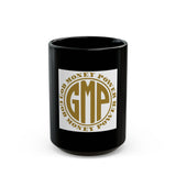 Money Power (GMP) Black Coffee Mug — Gold Emblem Inspirational Tea Cup