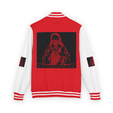 Letterman Jacket — Gothic Nun "I Feel No Pain" Red & White Varsity Jacket