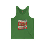 Inspirational Faith Tank Top — "Put GOD First, Hustle For The MONEY, Put Yourself In POWER"