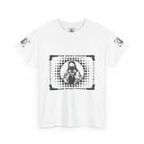 Graphic Tee — “God Money Power” Retro Stencil Jesus Streetwear T‑Shirt