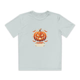 Youth Halloween Pumpkin Competitor Tee —“God Money Power” Jack-O'-Lantern Gaming Shirt