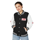 Letterman Jacket — "GMP (God Money Power)" Red & White Varsity Jacket