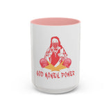 God Money Power Coffee Mug — Edgy Religious Pop Art Accent Mug (11/15 oz)