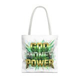 Tote Bag — "God Money Power" Bold Graphic Tote for Faith & Hustle