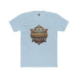 Crew Tee — "God Money Power" Vintage Shield Graphic