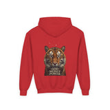 Tiger 'God Money Power' Youth Hoodie — Bold Graphic Pullover for Kids