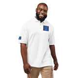 Embroidered Blue Sequin Patch Polo Shirt